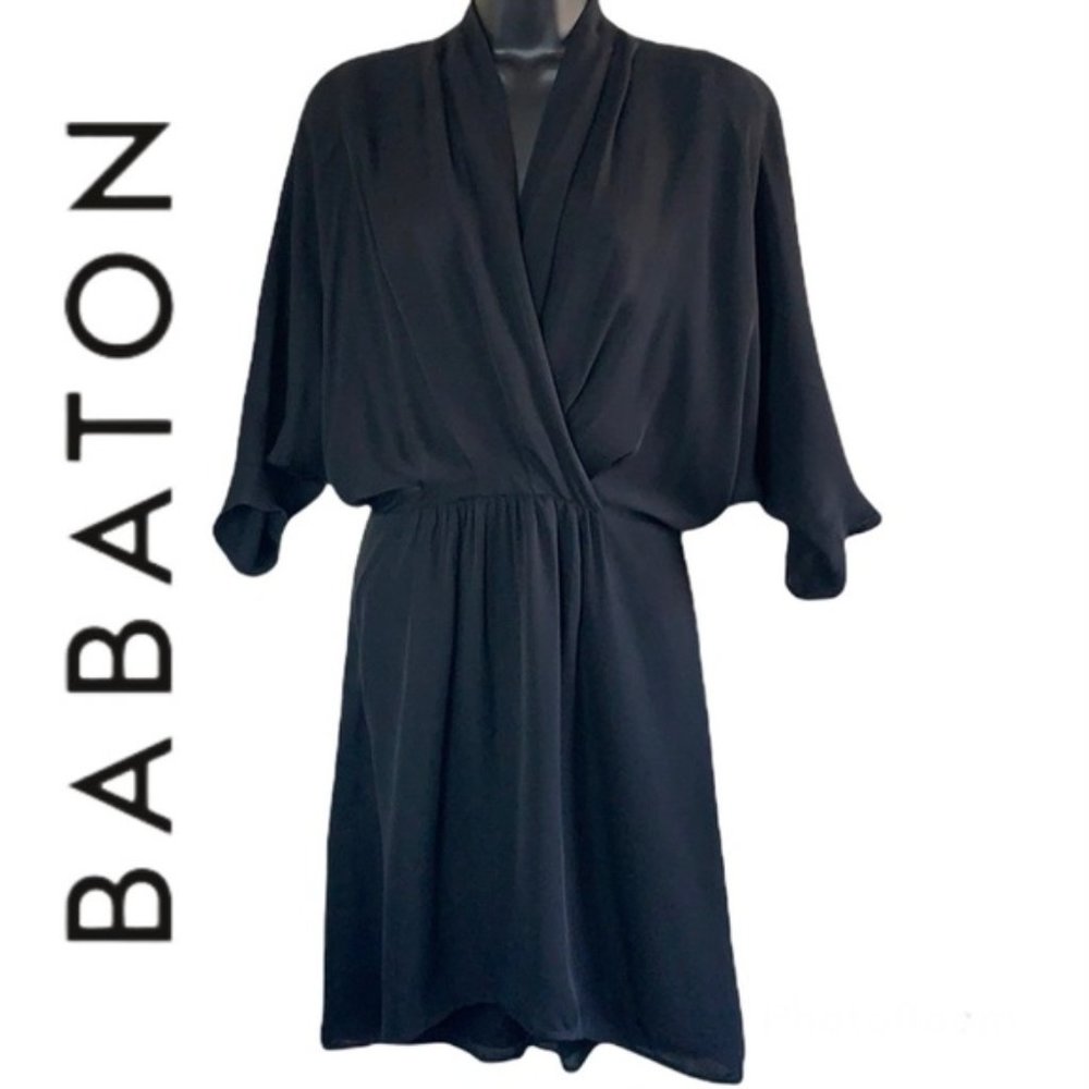 Babaton black 100% Silk Cuthbert mini length dress size S